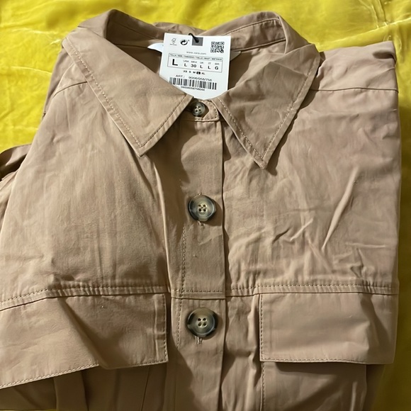 NWT ZARA LONG BELTED JUMPSUIT MID-CAMEL - Picture 5 of 5